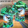 BlueJose Bowling & Pins Graffiti Cool Dolphin Game Character Customized Name, Team Name 3D Shirt (4 Colors)