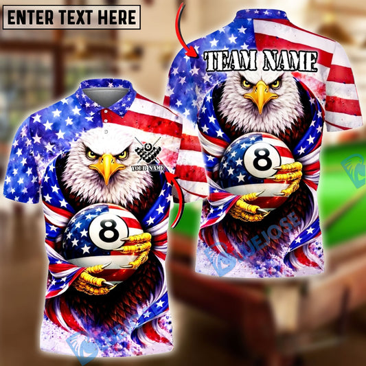 BlueJose Billiards Ball 8 American Eagle USA Flag New Day Personalized Shirt