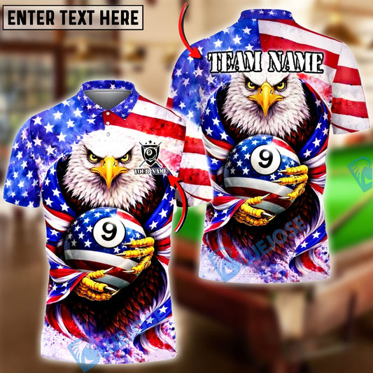 BlueJose Billiards Ball 9 American Eagle USA Flag New Day Personalized Shirt