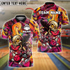 BlueJose Bowling Graffiti Skull Customized Name, Team Name 3D Shirt (4 Colors)