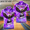 BlueJose Bowling And Pins Freedom Thunder American Eagle Customized Name, Team Name 3D Shirt (4 Colors)