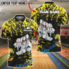 BlueJose Bowling And Pins Splatter Cartoon Pin Faces Customized Name, Team Name 3D Shirt (6 Colors)