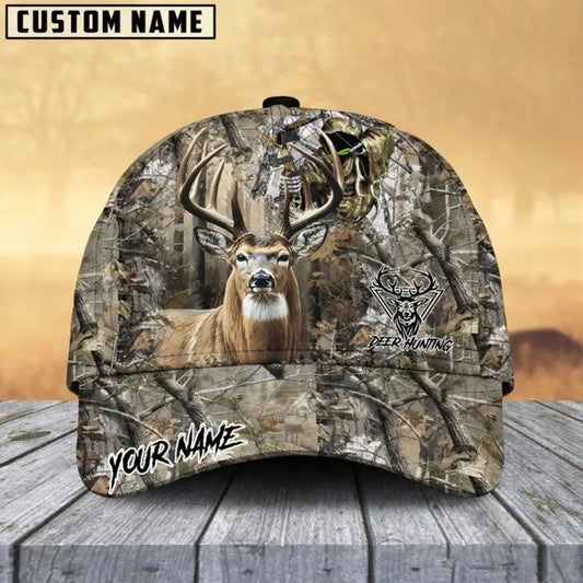 BlueJose Deer Hunter Camo Multicolor Options Personalized Name 3D Cap