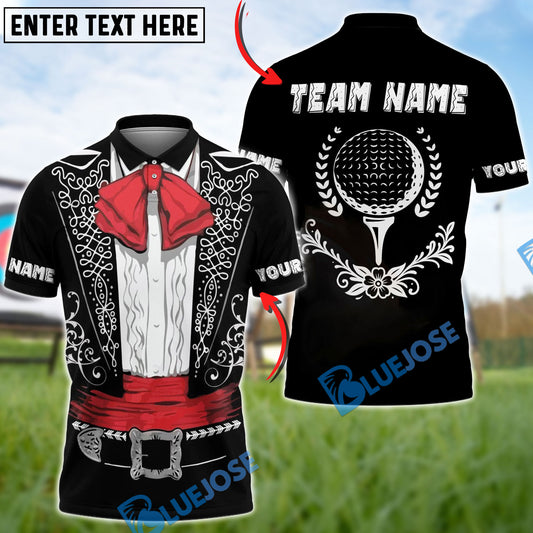 BlueJose Golf Mexican Suit Golfer Polo Shirt Custom Name & Team Name 3D Shirts