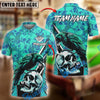 BlueJose Billiards Ball 8 Pool Raven Skull Personalized Name Shirt (4 Colors)