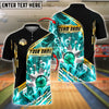 BlueJose Bowling And Pins Inferno Strike Customized Name, Team Name 3D Shirt (4 Colors)