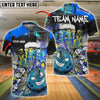 BlueJose Bowling And Pins Graffiti Rage Customized Name, Team Name 3D Shirt (4 Colors)