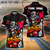 BlueJose Bowling Rap Skull Graffiti Strike Style Customized Name 3D Shirt (4 Colors)