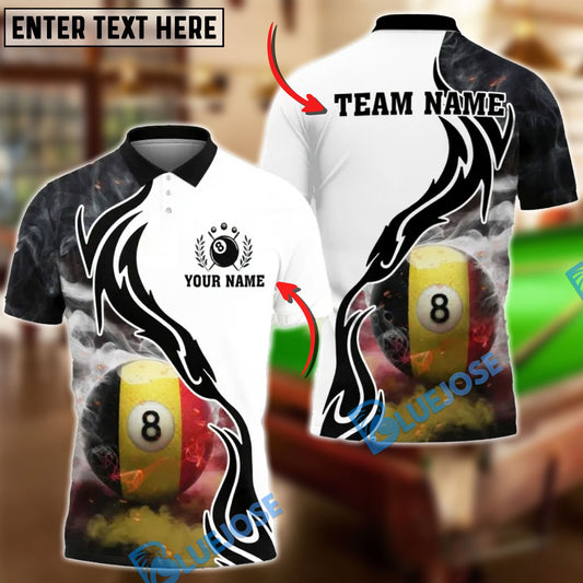 BlueJose Billiards 8 Ball Belgium Flag Smoke Personalized Shirt