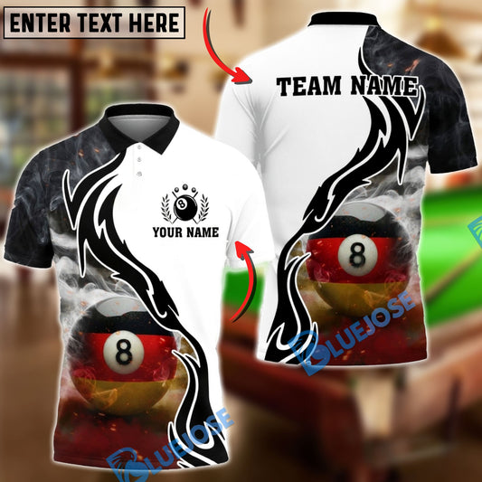 BlueJose Billiards 8 Ball Germany Flag Smoke Personalized Shirt