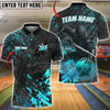 BlueJose Bowling & Pins Shadow Ninja Customized Name, Team Name 3D Shirt (4 Colors)