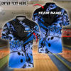 BlueJose Bowling King Crown Golden Pattern Customized Name 3D Shirt (4 Colors)