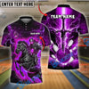BlueJose Bowling And Pins Fantasy Knight Thunder Lightning Pattern Customized Name 3D Shirt (5 Colors)
