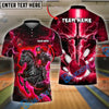 BlueJose Bowling And Pins Fantasy Knight Thunder Lightning Pattern Customized Name 3D Shirt (5 Colors)