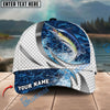 BlueJose Fishing Silver Scale Pattern Realistic Jumping Fish Water Splash Personalized Cap (13 Breeds)