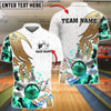BlueJose Bowling And Pins Tribal Flame Rainbow Pattern Customized Name, Team Name 3D Shirt (4 Colors)