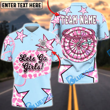 BlueJose Darts Let‚Äôs Go Girls Cowgirl Personalized Name Shirt