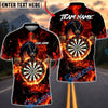 BlueJose Darts Mystic Dragon Fire Dartboard Design Multicolor Options Personalized Name Shirt (6 Colors)