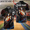 BlueJose Bowling And Pins Polynesian Hibiscus Turtle Customized Name, Team Name 3D Shirt (4 Colors)