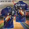 BlueJose Bowling And Pins Polynesian Hibiscus Turtle Customized Name, Team Name 3D Shirt (4 Colors)
