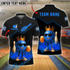 BlueJose Bowling And Pins King Ball Beer Style Customized Name 3D Shirt (4 Colors)
