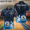 BlueJose Bowling Flaming Angry Ball Customized Name, Team Name Women Shirt (4 Colors)