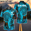 BlueJose Darts Flaming Wolf Personalized Name, Team Name Shirt (4 Colors)