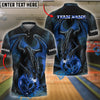 BlueJose Bowling And Pins Dragon Multicolor Options Personalized Name, Team Name 3D Shirt (4 Colors)