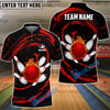 BlueJose Bowling And Pins Wave Sea Customized Name, Team Name 3D Shirt (4 Colors)