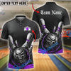 BlueJose Bowling And Pins Dark Skull Strike Customized Name, Team Name 3D Shirt (4 Colors)