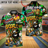 BlueJose Bowling And Pins Beer Graffiti Character Funny Drunk Customized Name, Team Name 3D Shirt (4 Colors)