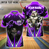 BlueJose Bowling Lightning Bulldog Customized Name, Team Name 3D Shirt (4 Colors)