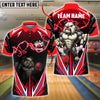BlueJose Bowling Lightning Bulldog Customized Name, Team Name 3D Shirt (4 Colors)