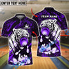 BlueJose Bowling And Pins White Tiger Red Ball Fire Splash Customized Name 3D Shirt (4 Colors)
