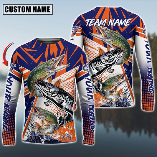 Bluejose Pike Fishing Ocean Hunter Custom Name & Team Name Shirts