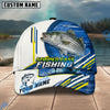 BlueJose Fishing White Multi Line Pattern Personalized Name Classic 3D Cap Personalized Cap (13 Breeds)