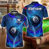 BlueJose Billiards Ball 8 Lightning Pool Personalized Name, Team Name Unisex Shirt (4 Colors)