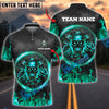BlueJose Darts Skull Fire Flame Multicolor Options Personalized Name Shirt (4 Colors)
