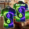 BlueJose Billiards Fire & Ice Ball 8&9 Personalized Name Shirt (4 Colors)