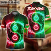 BlueJose Billiards Fire & Ice Ball 8&9 Personalized Name Shirt (4 Colors)