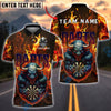 BlueJose Darts Fire Bull Mascot Flaming Dartboard Customized Name, Team Name 3D Shirt (4 Colors)