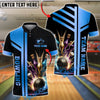 BlueJose Bowling And Pins Premium Gold Customized Name 3D Shirt (6 Colors)