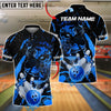 BlueJose Bowling And Pins Tiger Golden Ball Striking Pins Customized Name, Team Name 3D Shirt (4 Colors)