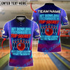 BlueJose Neon Bowling Quote Shirt ‚Äì "Top Secret" Customized Name, Team Name 3D Shirt (4 Colors)
