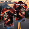 BlueJose Darts Werewolf Chains Sunset Customized Name, Team Name 3D Shirt (4 Colors)