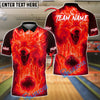 BlueJose Bowling And Pins Flame Wolf Customized Name, Team Name 3D Shirt (4 Colors)