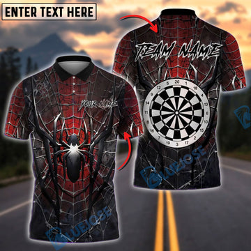 BlueJose Darts Spider Web Dark Customized Name, Team Name 3D Shirt (4 Colors)