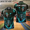 BlueJose Bowling And Pins Werewolf Eyes Thunder Customized Name, Team Name 3D Shirt (4 Colors)