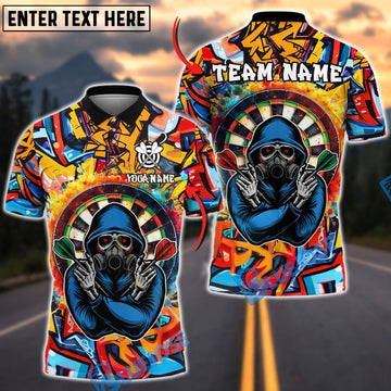 BlueJose Darts Graffiti Assassin Customized Name, Team Name 3D Shirt (4 Colors)