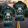 BlueJose Darts Angry Panda with Roses Personalized Name, Team Name Shirt (4 Colors)